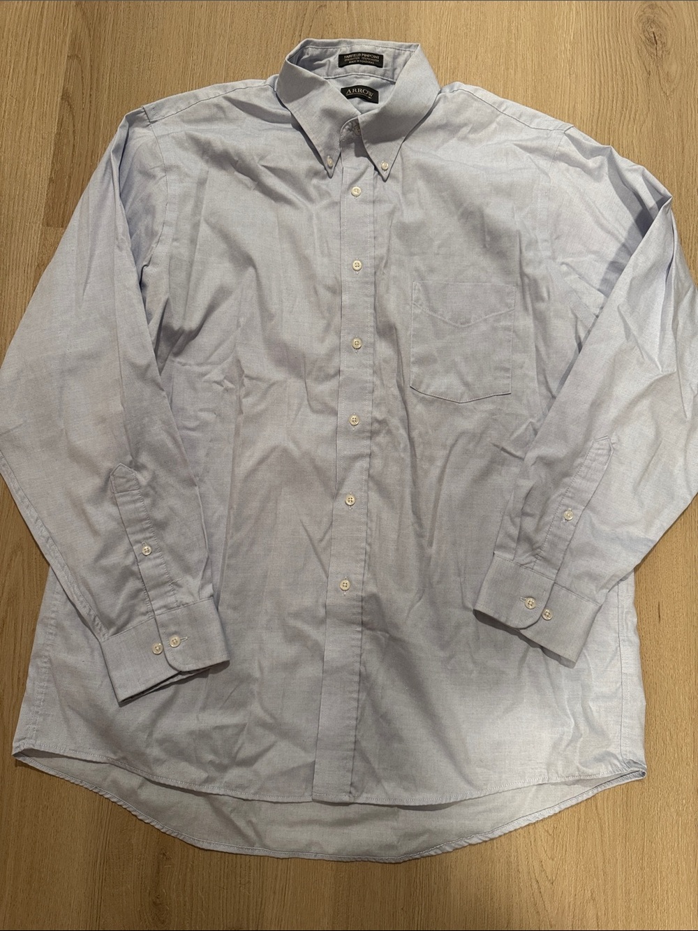Arrow Men's Pale Blue Button-Down Dress Shirt